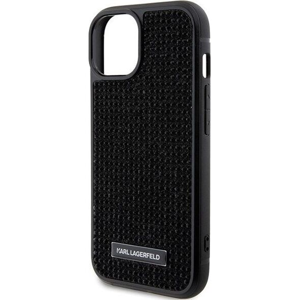 Karl Lagerfeld Karl Lagerfeld KLHCP15SHDSPLK iPhone 15 6.1" czarny/black hardcase Rhinestone Logo Metal Plate