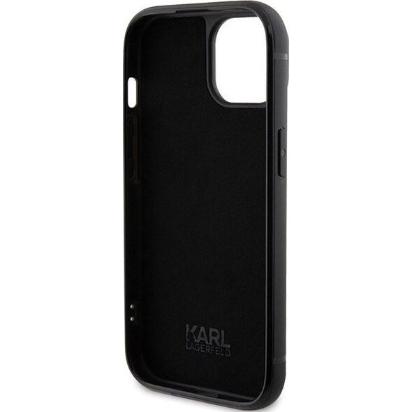 Karl Lagerfeld Karl Lagerfeld KLHCP15SHDSPLK iPhone 15 6.1" czarny/black hardcase Rhinestone Logo Metal Plate