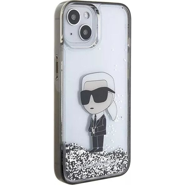 Karl Lagerfeld Karl Lagerfeld KLHCP15SLKKNSK iPhone 15 / 14 / 13 6.1" transparent hardcase Liquid Glitter Ikonik