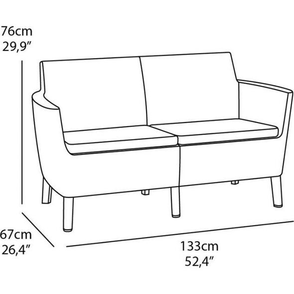 Allibert Podwójna sofa SALEMO - grafit