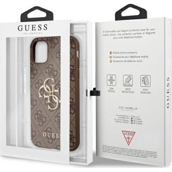 Guess Guess GUHCN614GMGBR iPhone 11 6,1 brązowy/brown hardcase 4G Big Metal Logo