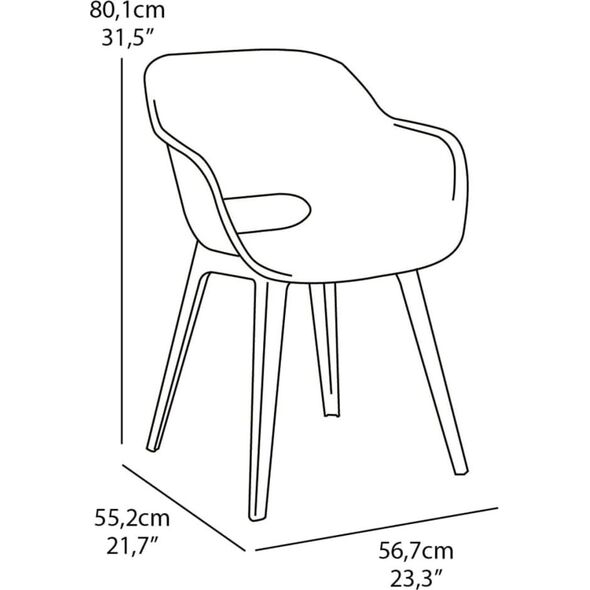 Allibert Allibert Krzesła ogrodowe Akola, 2 szt., cappuccino