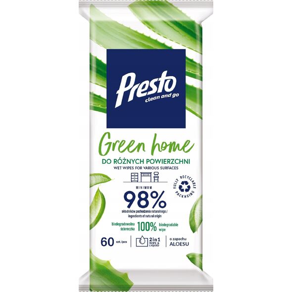 Osram Presto Ściereczki gospodarcze do różnych powierzchni Green Home Aloes 60szt