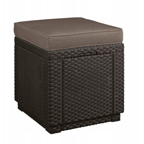 Καρέκλα κήπου/κουτί αποθήκευσης Cube με μαξιλάρι καφέ 8711245158372