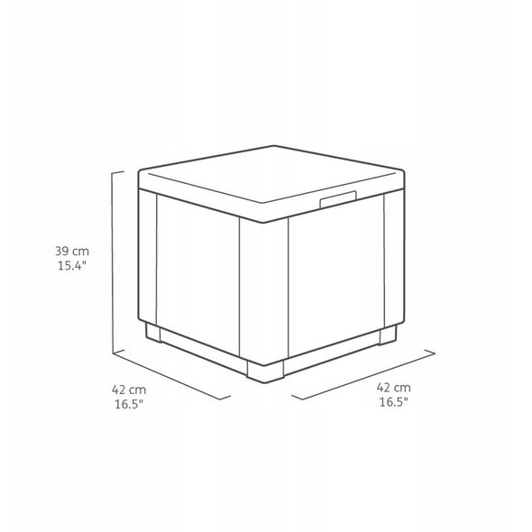 Καρέκλα κήπου/κουτί αποθήκευσης Cube με μαξιλάρι καφέ 8711245158372