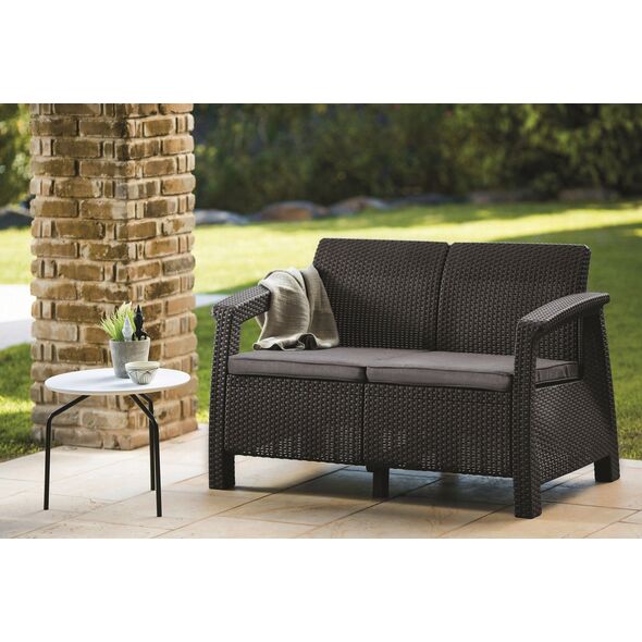 Καναπές κήπου δύο θέσεων Corfu Love Seat γκρι 8711245158730
