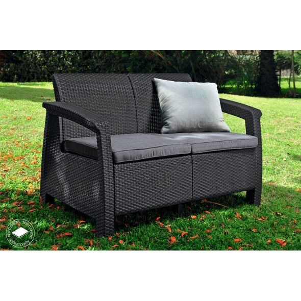 Καναπές κήπου δύο θέσεων Corfu Love Seat γκρι 8711245158730