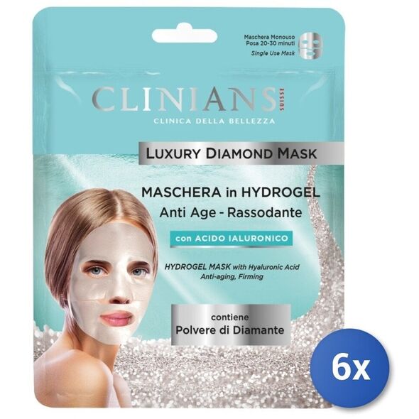 Αντιγηραντική μάσκα υδρογέλης σύσφιξης Luxury Diamond με υαλουρονικό οξύ (2 μέρη), 25 g