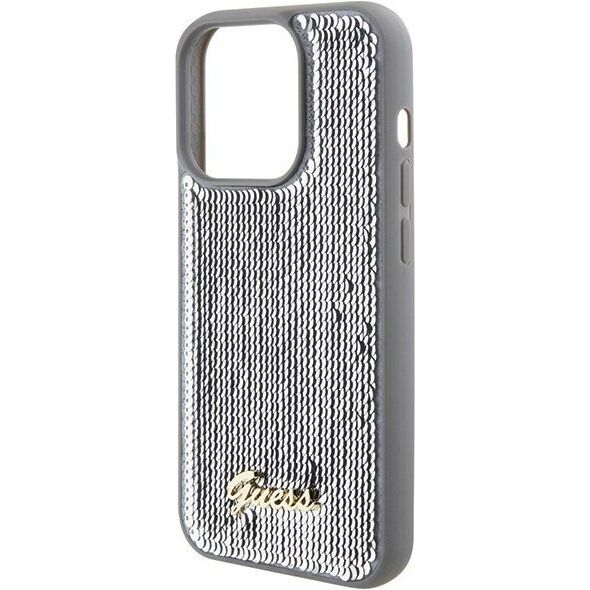 Guess Guess GUHCP15LPSFDGSS iPhone 15 Pro 6.1" srebrny/silver hardcase Sequin Script Metal