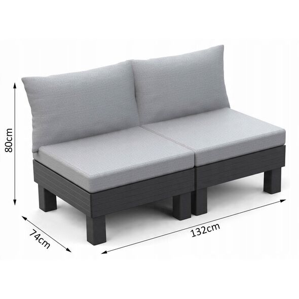 Διθέσιος καναπές Elements 2 Seater γκρι/ανοιχτό γκρι 8711245158037