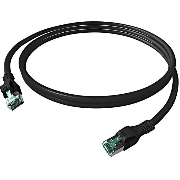 Καλώδιο Patch EasyLan DualBoot® PushPull Cat.6A (Class EA), S/FTP, RJ45 / RJ45, μαύρο, 2 m