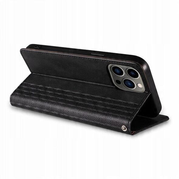 Θήκη Magnet Strap etui iPhone 14 Pro Max θήκη με καπάκι πορτοφόλι mini λουράκι βάση μαύρο