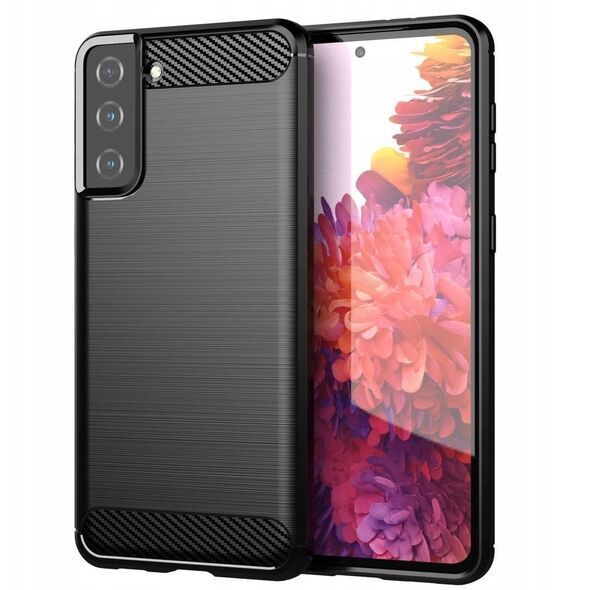 Ελαστική θήκη Carbon Case για Samsung Galaxy S21+ 5G (S21 Plus 5G) μαύρο