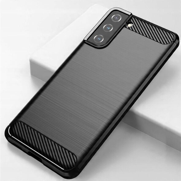 Ελαστική θήκη Carbon Case για Samsung Galaxy S21+ 5G (S21 Plus 5G) μαύρο