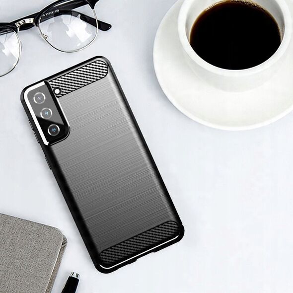 Ελαστική θήκη Carbon Case για Samsung Galaxy S21+ 5G (S21 Plus 5G) μαύρο