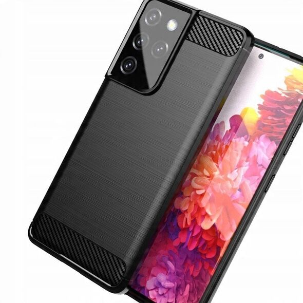 Θήκη Carbon elastyczne etui pokrowiec Samsung Galaxy S21 Ultra 5G czarny