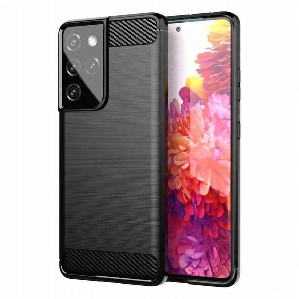 Θήκη Carbon elastyczne etui pokrowiec Samsung Galaxy S21 Ultra 5G czarny