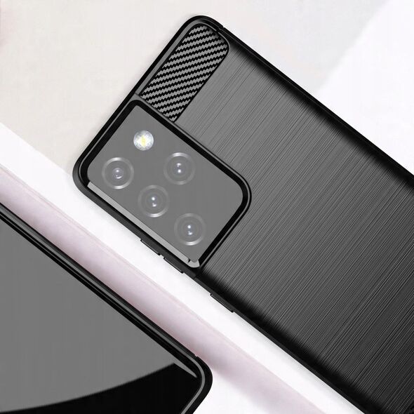 Θήκη Carbon elastyczne etui pokrowiec Samsung Galaxy S21 Ultra 5G czarny