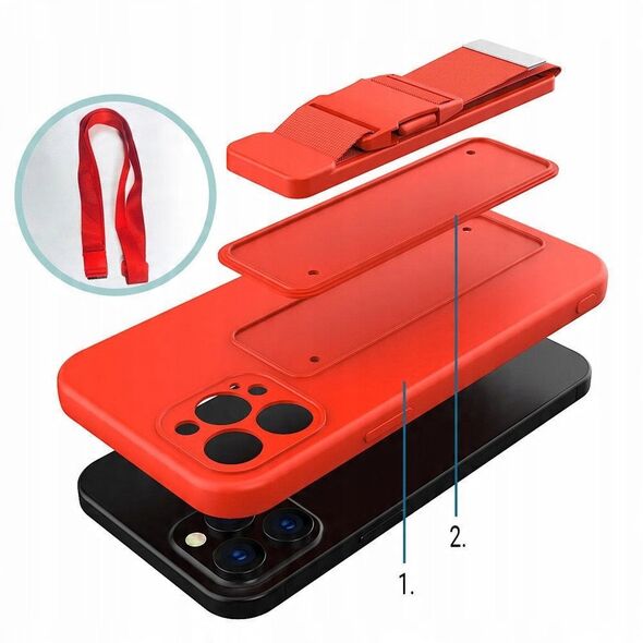 Θήκη Rope żelowe etui με λουράκι αλυσίδα τσάντα λουράκι Samsung Galaxy S21 5G μπλε