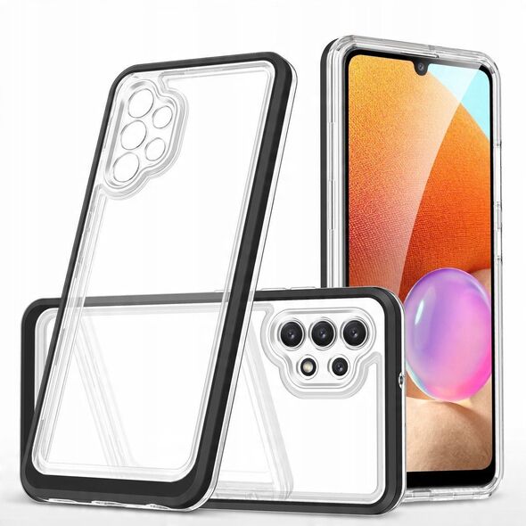 Διαφανής θήκη 3σε1 για Samsung Galaxy A72 4G ζελατινώδης θήκη με μαύρο πλαίσιο