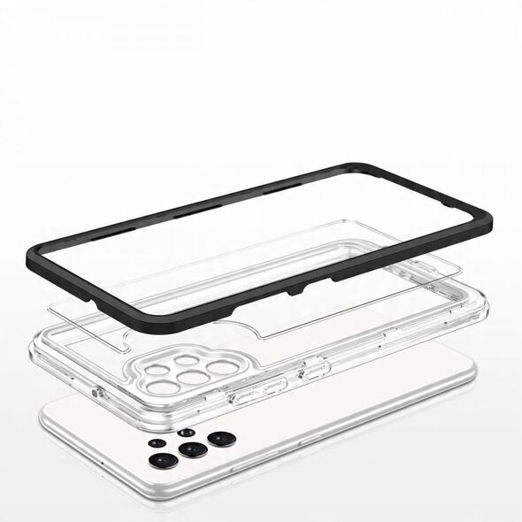 Διαφανής θήκη 3σε1 για Samsung Galaxy A72 4G ζελατινώδης θήκη με μαύρο πλαίσιο