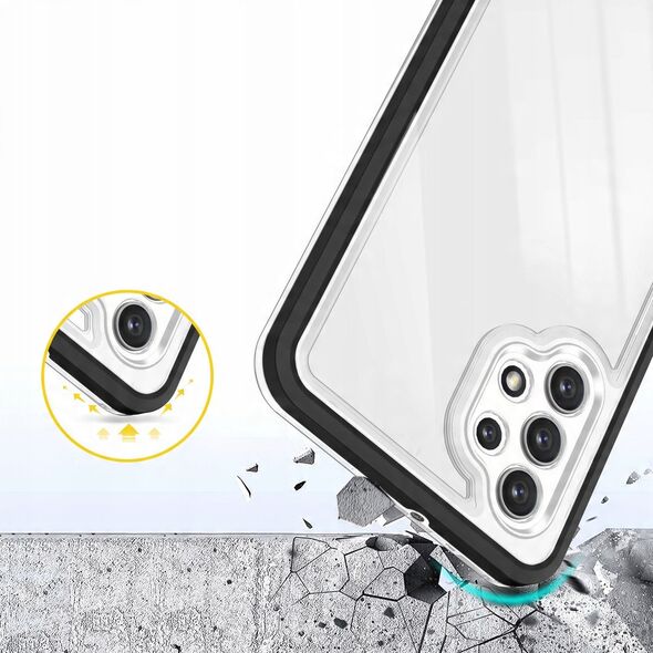 Διαφανής θήκη 3σε1 για Samsung Galaxy A72 4G ζελατινώδης θήκη με μαύρο πλαίσιο