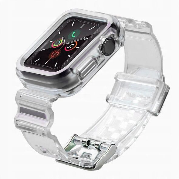 Σετ λουράκι σιλικόνης, βραχιόλι, θήκη Strap Light για το ρολόι Apple Watch 42 mm - μαύρο