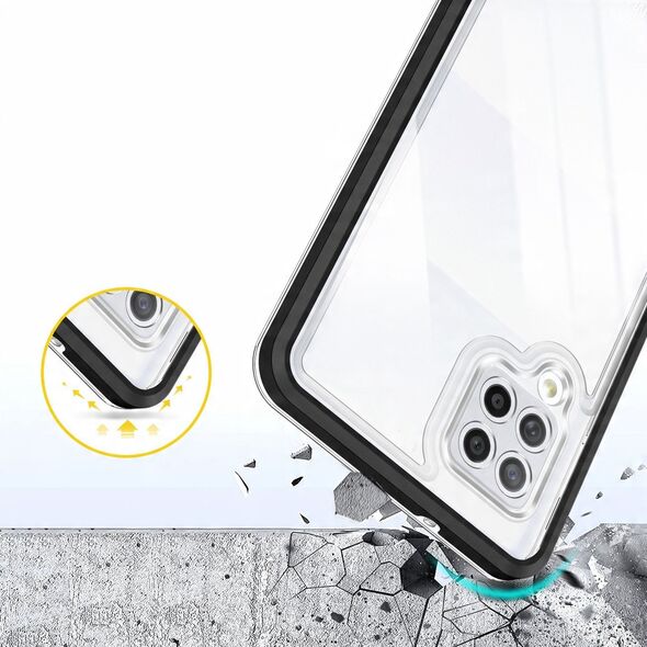 Διαφανής θήκη 3σε1 για Samsung Galaxy A42 5G ζελατινώδης θήκη με μαύρο πλαίσιο