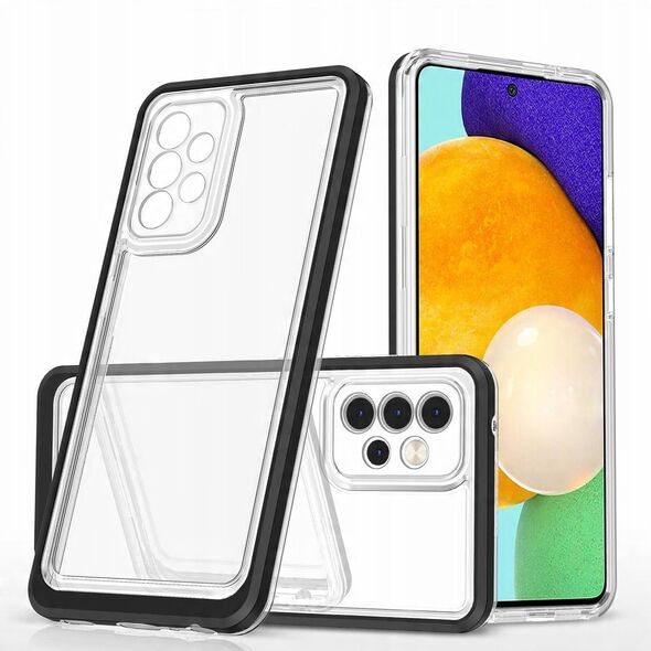 Διαφανής θήκη 3σε1 για Samsung Galaxy A73 ζελατινώδης θήκη με μαύρο πλαίσιο