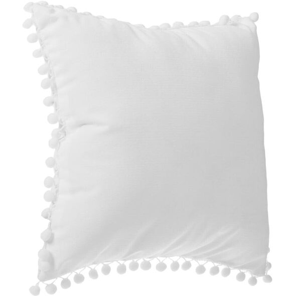 Διακοσμητικό μαξιλάρι POMPONS, 40 x 40 cm, χρώμα λευκό