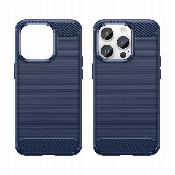 Θήκη Carbon etui iPhone 14 Pro εύκαμπτη ζελατινώδης θήκη για πίσω μπλε