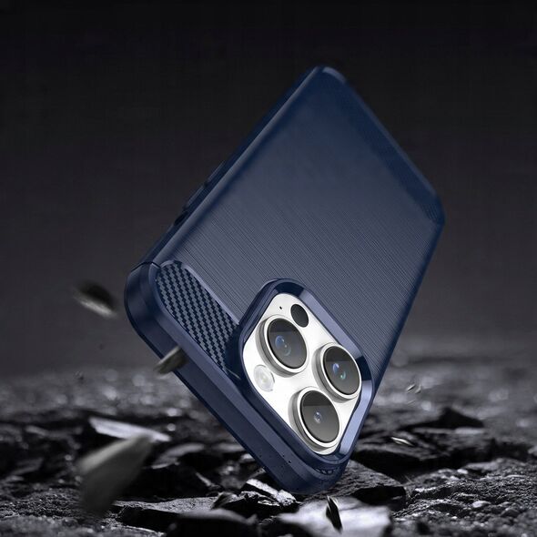 Θήκη Carbon etui iPhone 14 Pro εύκαμπτη ζελατινώδης θήκη για πίσω μπλε