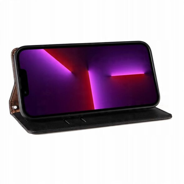 Θήκη Magnet Strap etui για iPhone 13 Pro Max πορτοφόλι + mini λουράκι μαύρο
