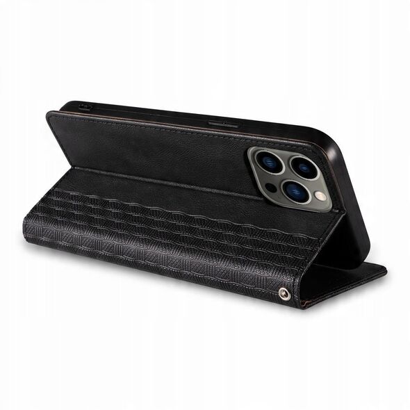 Θήκη Magnet Strap etui για iPhone 13 Pro Max πορτοφόλι + mini λουράκι μαύρο