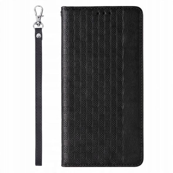 Θήκη Magnet Strap etui για iPhone 13 Pro Max πορτοφόλι + mini λουράκι μαύρο