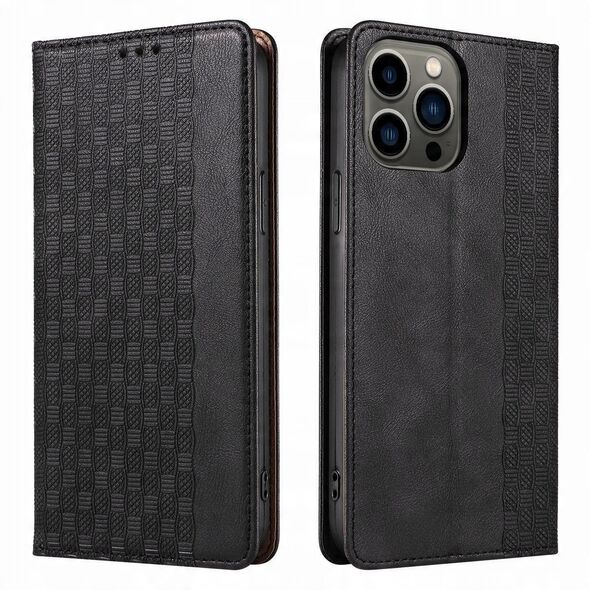 Θήκη Magnet Strap etui για iPhone 13 Pro Max πορτοφόλι + mini λουράκι μαύρο
