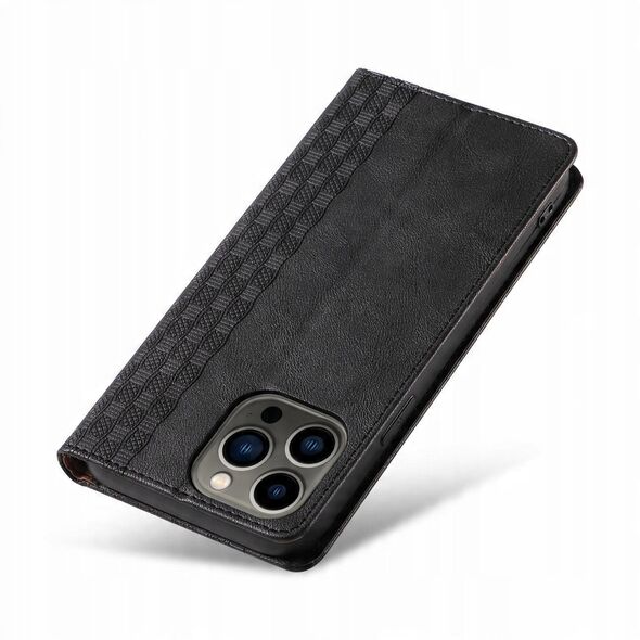 Θήκη Magnet Strap etui για iPhone 13 Pro Max πορτοφόλι + mini λουράκι μαύρο