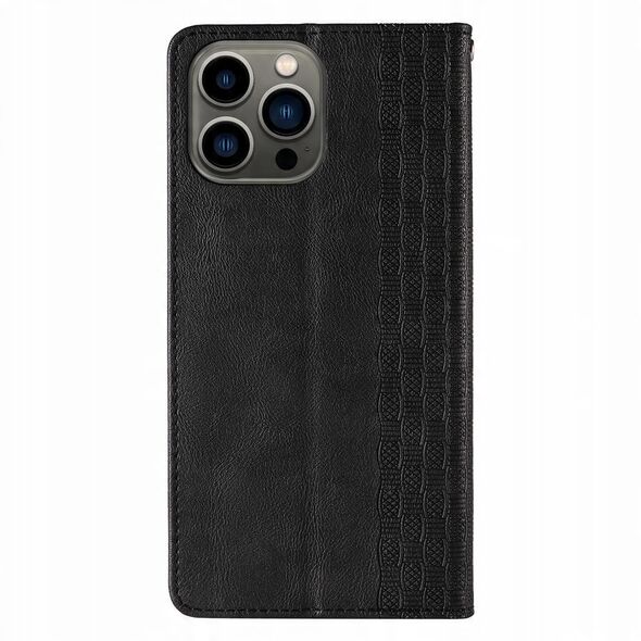 Θήκη Magnet Strap etui για iPhone 13 Pro Max πορτοφόλι + mini λουράκι μαύρο