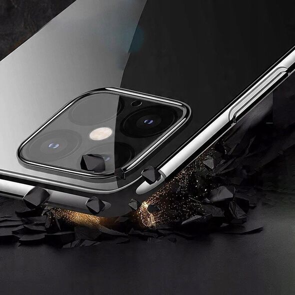 Διάφανη θήκη ζελέ με μεταλλικό πλαίσιο για Xiaomi Redmi Note 11S / Note 11 μαύρο