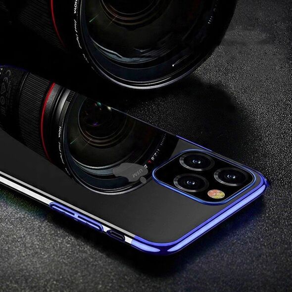 Διάφανη θήκη ζελέ με μεταλλικό πλαίσιο για Xiaomi Redmi Note 11S / Note 11 μαύρο