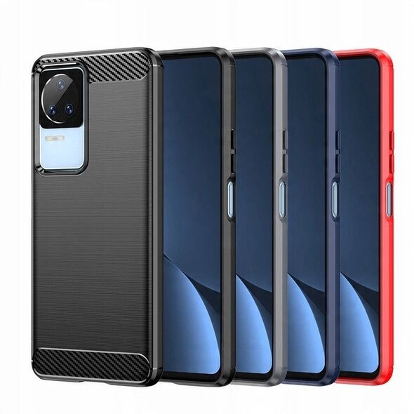 Θήκη Carbon etui Xiaomi Poco F4 5G εύκαμπτη σιλικόνη θήκη από ανθρακονήματα μαύρη