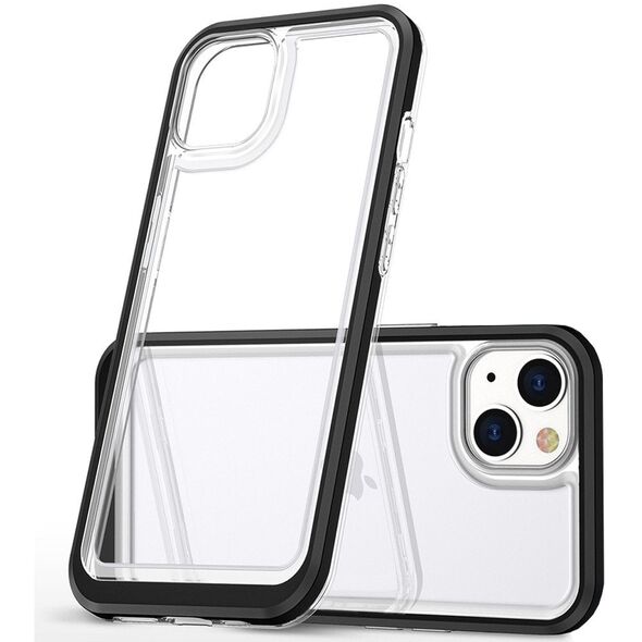 Διάφανη θήκη 3σε1 iPhone 14 Plus σιλικονούχο κάλυμμα με μαύρο πλαίσιο