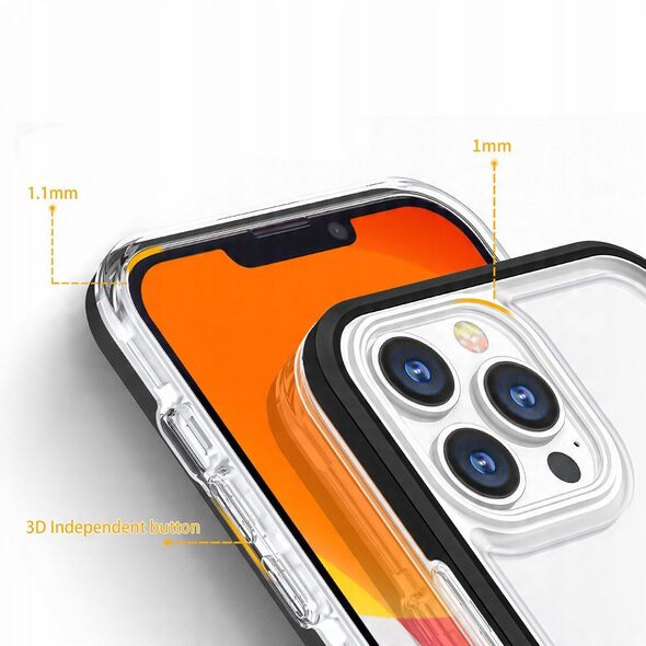 Διάφανη θήκη 3σε1 iPhone 14 Plus σιλικονούχο κάλυμμα με μαύρο πλαίσιο
