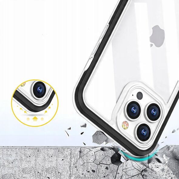 Διαφανής θήκη 3σε1 Samsung Galaxy A03 σιλικονούχα θήκη με πλαίσιο μαύρο