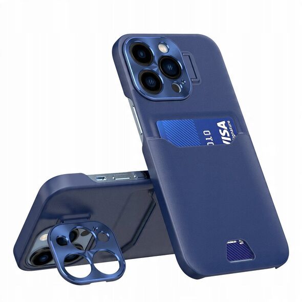 Δερμάτινη Θήκη Stand etui Samsung Galaxy S23+ pokrowiec πορτοφόλι για κάρτα με βάση στήριξης μπλε