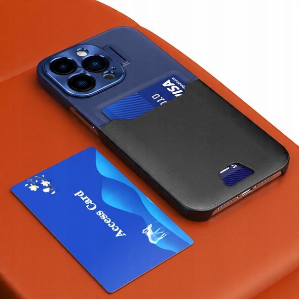 Δερμάτινη Θήκη Stand etui Samsung Galaxy S23 pokrowiec πορτοφόλι για κάρτα με βάση στήριξης μπλε
