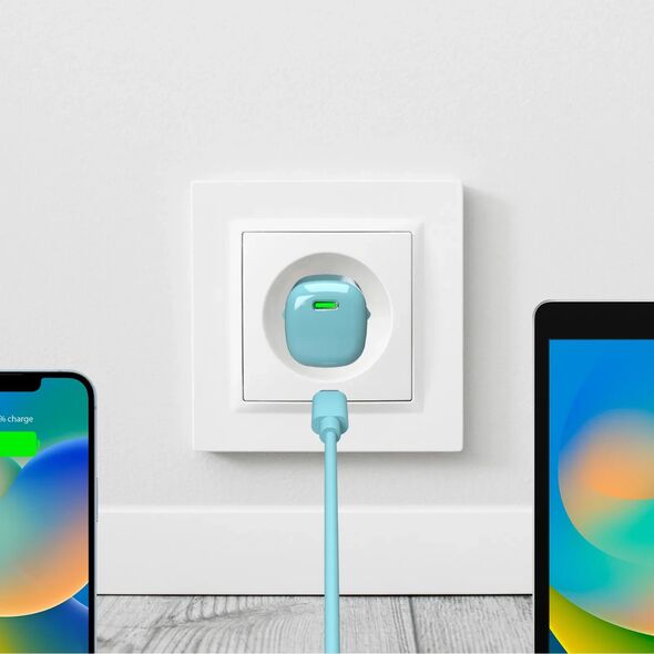 Φορτιστής τοίχου Puro 20W GaN USB-C - πράσινη