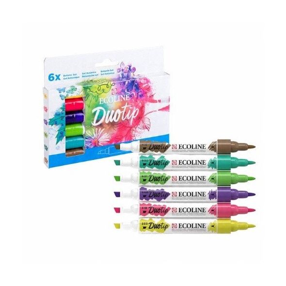 Ecoline Duotip marker set Botanic | 6 colours
