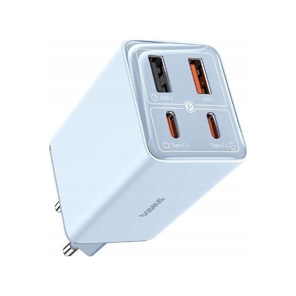 Ładowarka Baseus OS-Baseus GaN6 Pro Fast Charger 2C+2U 65W  EU Galaxy Blue((With:Mini White Cable Type-C to Type-C 100W(20V/5A) 1m Galaxy Blue)）