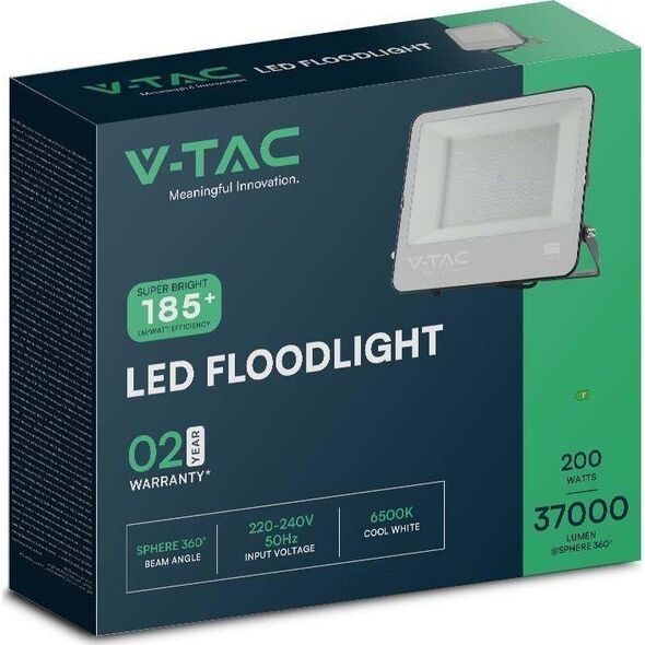 Naświetlacz V-TAC Projektor LED V-TAC 200W 185Lm/W Czarny VT-44205 4000K 37000lm